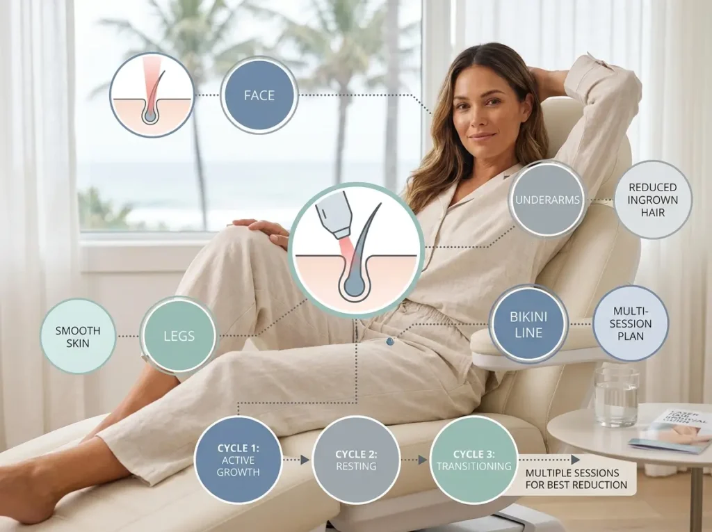 Laser Hair Removal in Palm Beach: Benefits, Treatment Areas, and What to Expect 1 laser hair removal palm beach infographic featured primary source